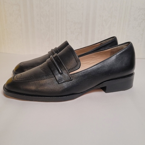 27 Edit Caroline Black Leather Loafers Minimalist Naturalizer Womens Size 8 - Picture 6 of 11